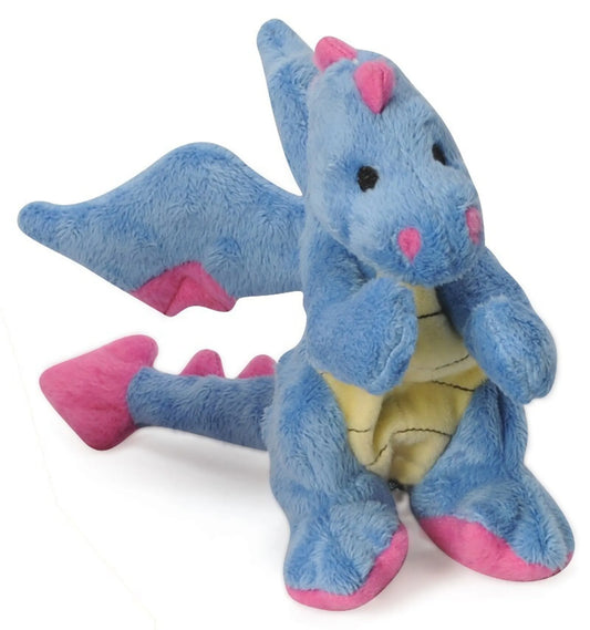 goDog Dragon w/Chew Guard Periwinkle Plush Dog Toy